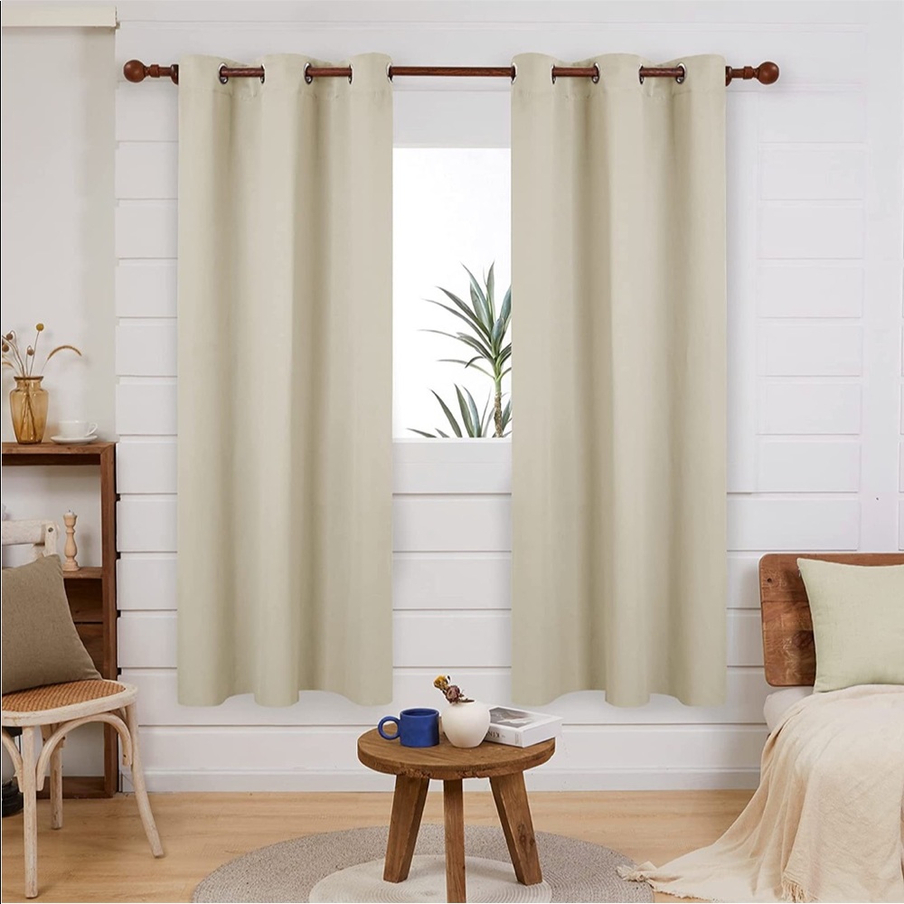 BEIGE BLACKOUT PANEL CURTAINS